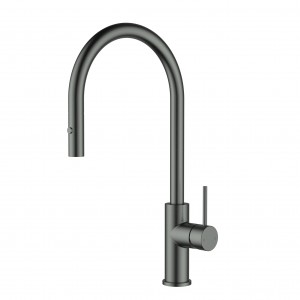 Otus Gun Metal Slimline SS Gooseneck Pull-Out Sink Mixer